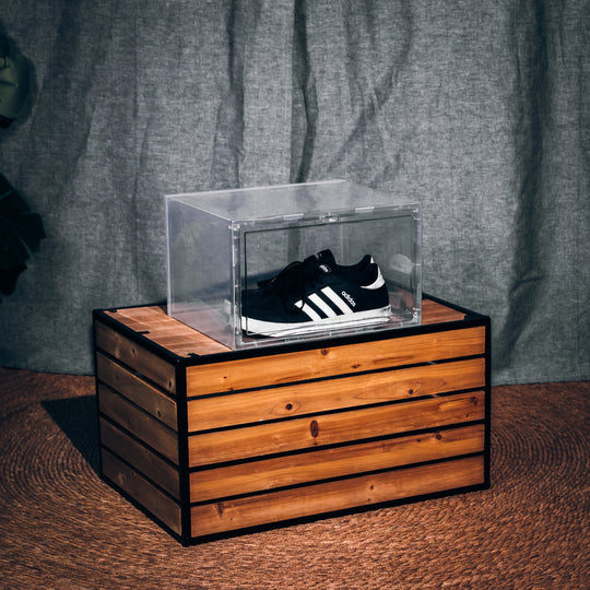 Kickare Sneaker Crates with Side Drop  | Clear White | Premium Sneaker Storage Solution